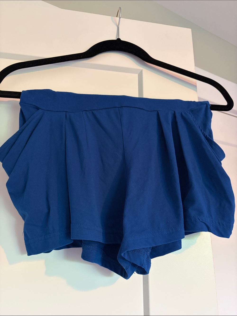 Women's Royal Blue Ruffle Skort with Elastic Waist